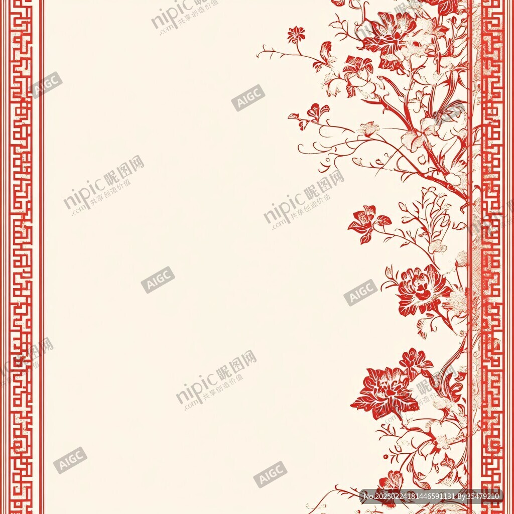 中式古代花边背景