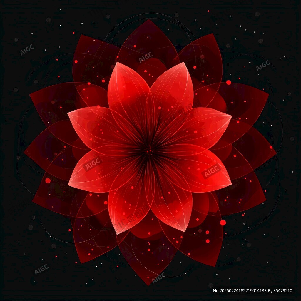红色星光花朵背景