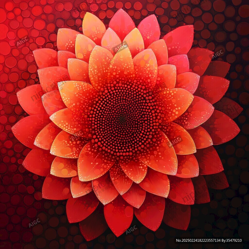 红色立体质感花纹
