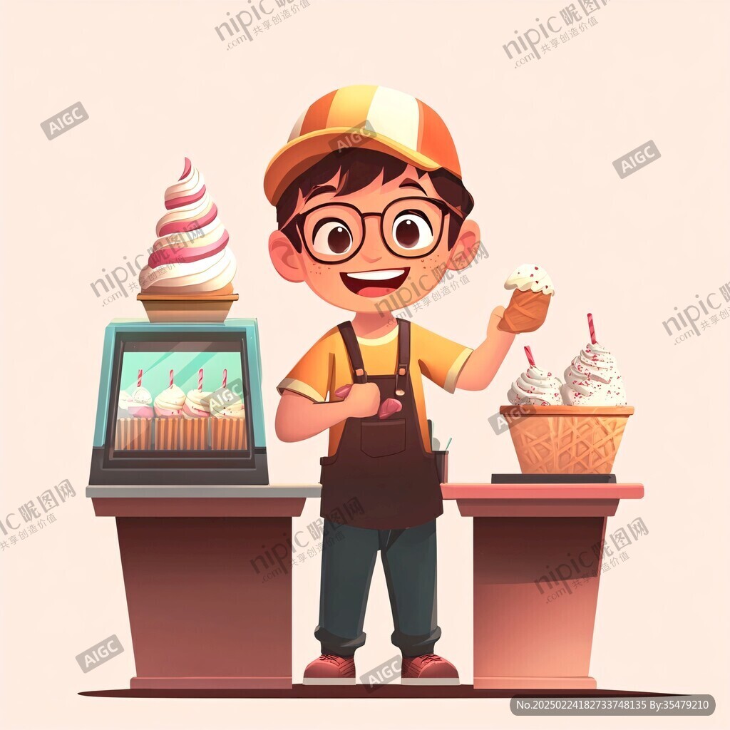 卖冰棍插画