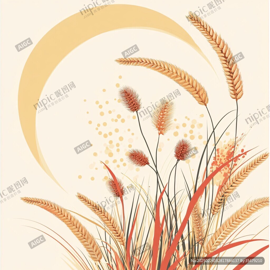 金色麦穗插画