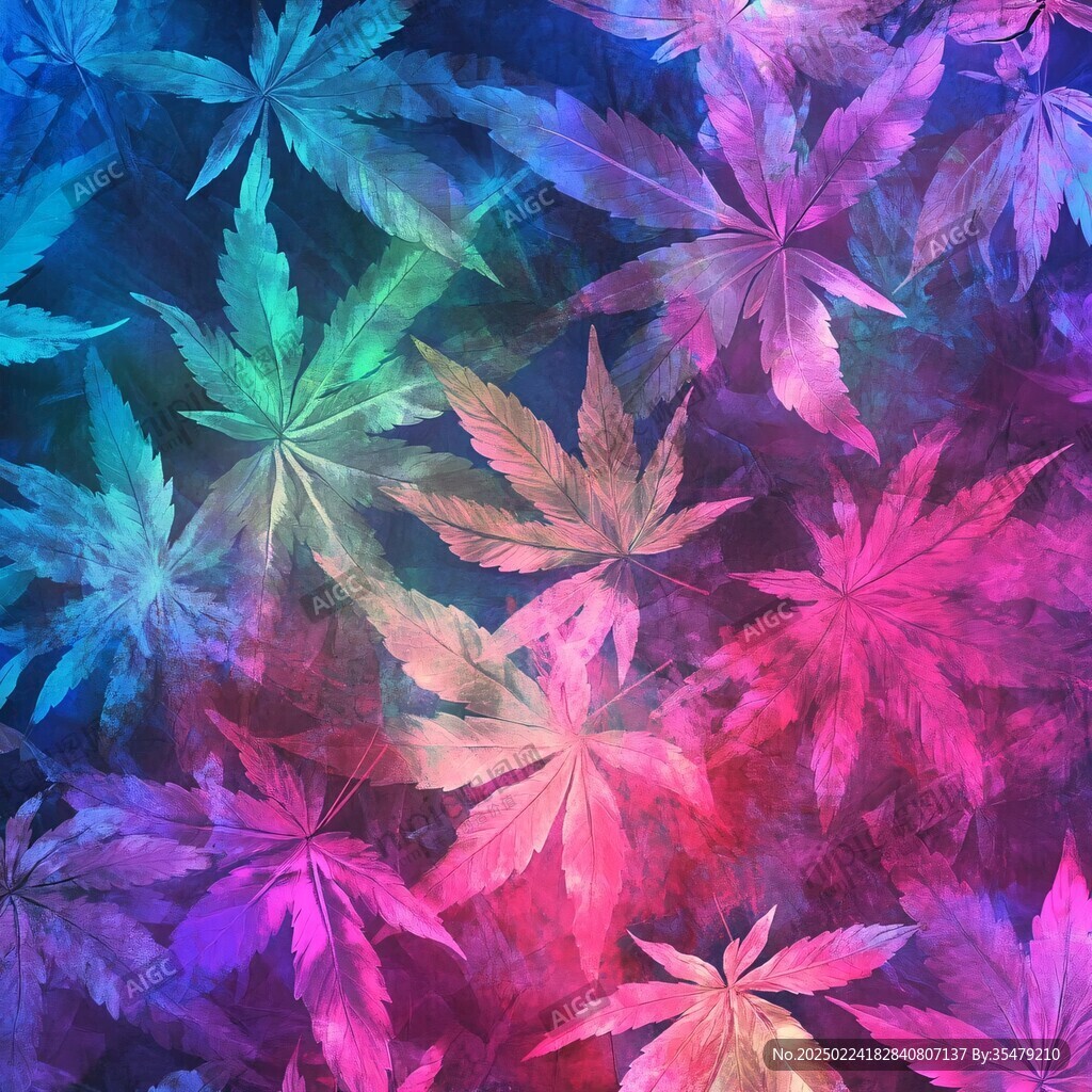 梦幻油画枫叶图案