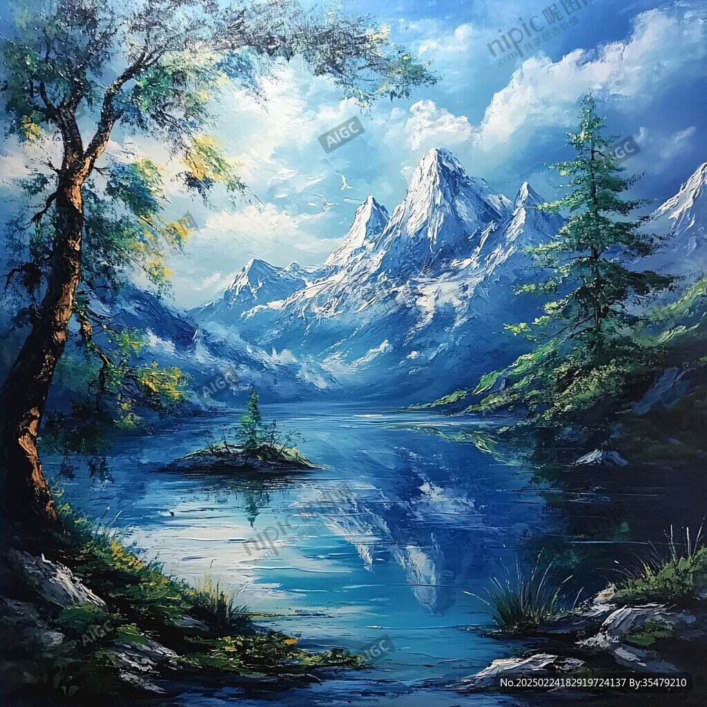 高清风景油画