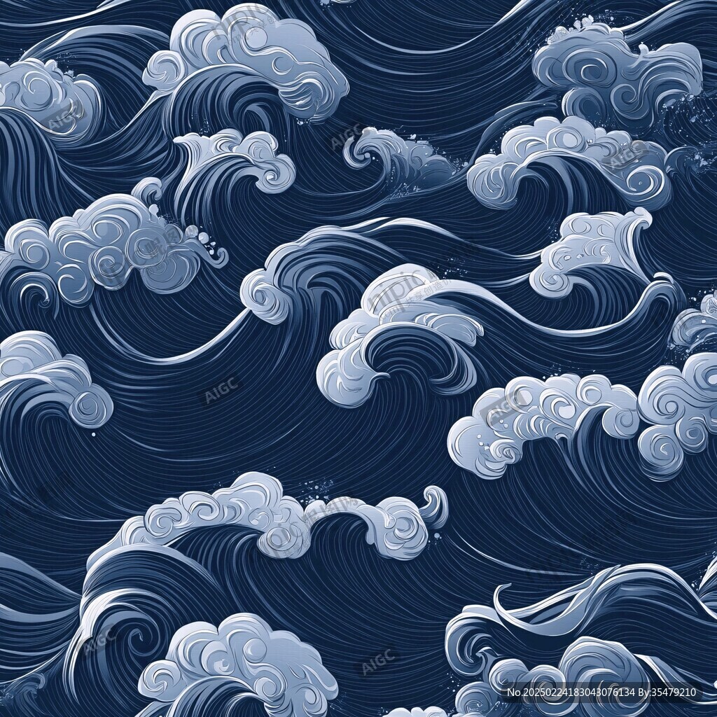 海浪云纹浪花背景