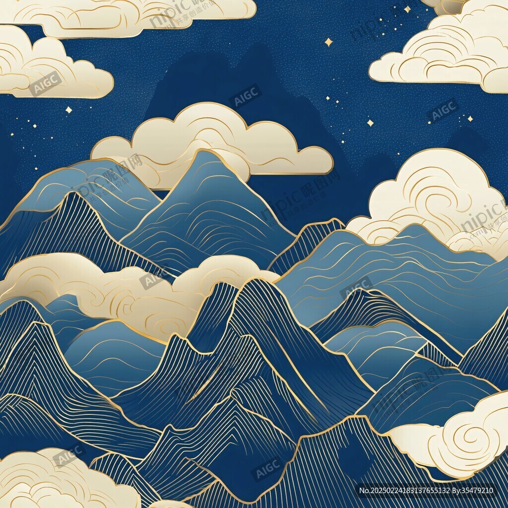 山水云纹