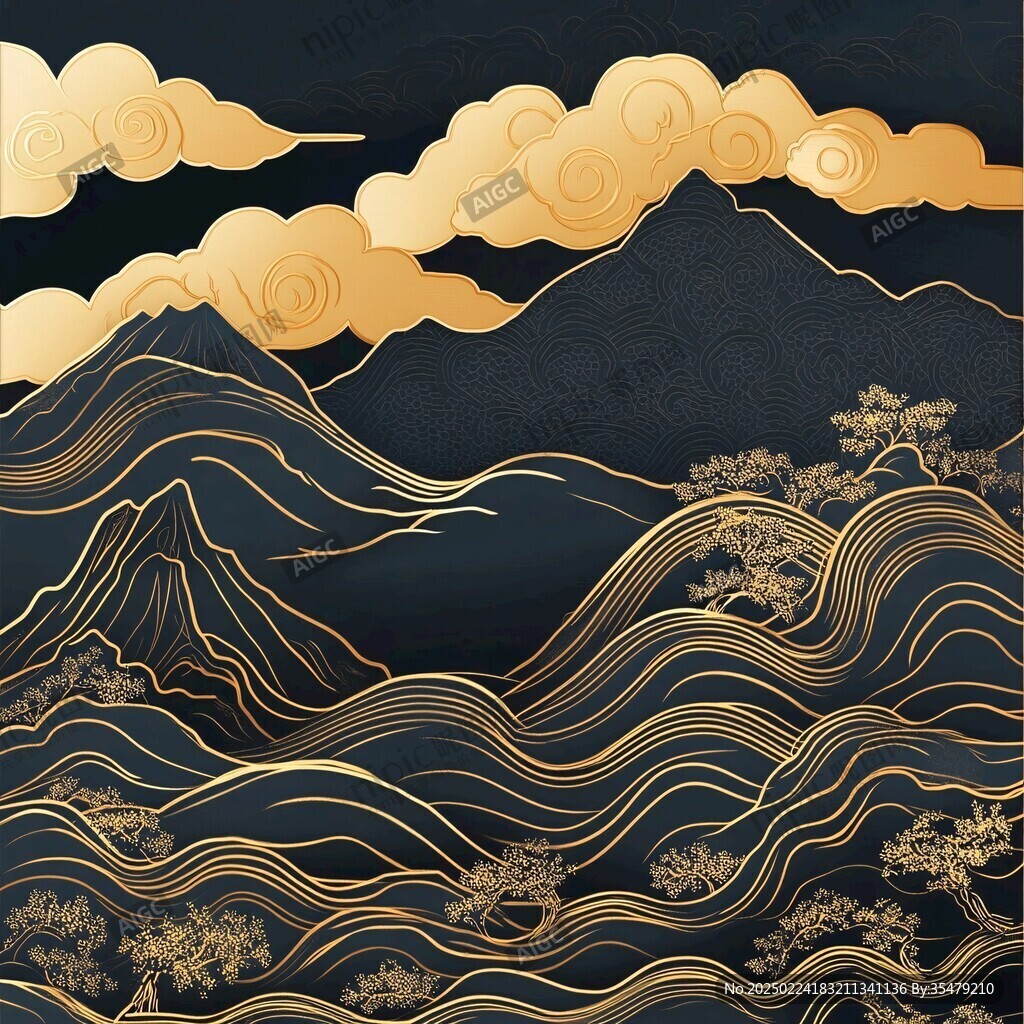 吉祥海水山崖纹