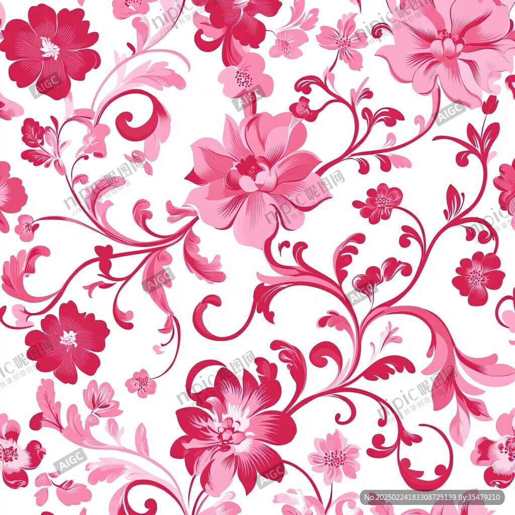 粉色欧式花纹