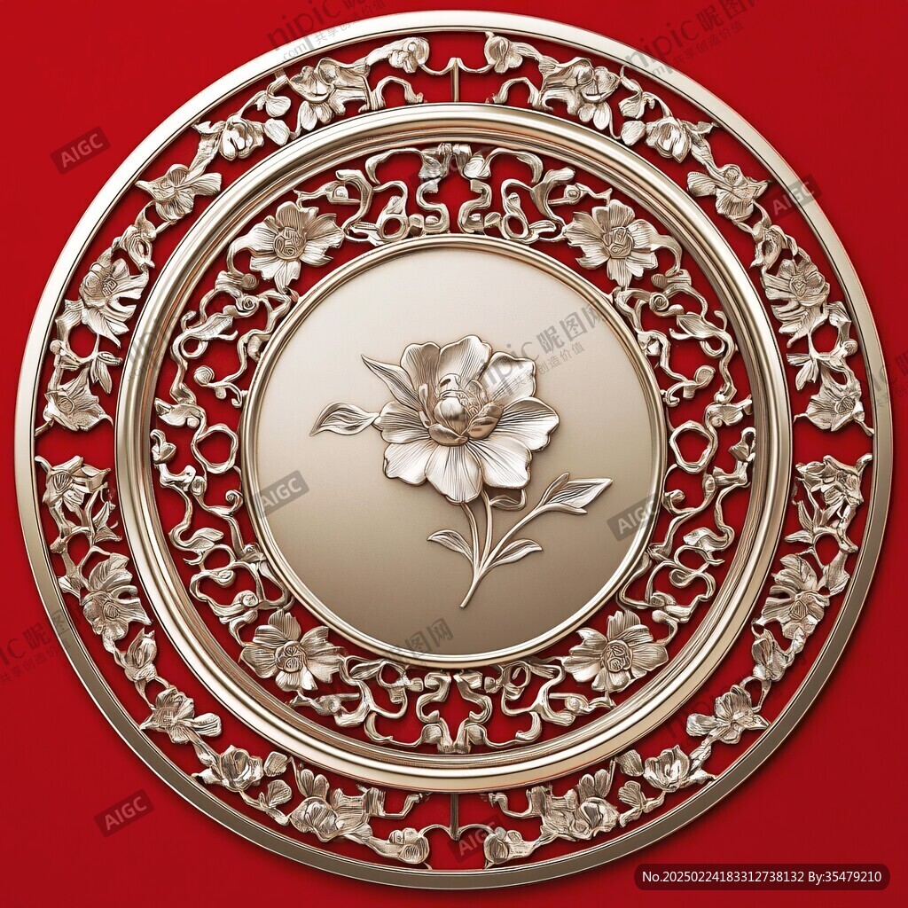 金属质感花卉