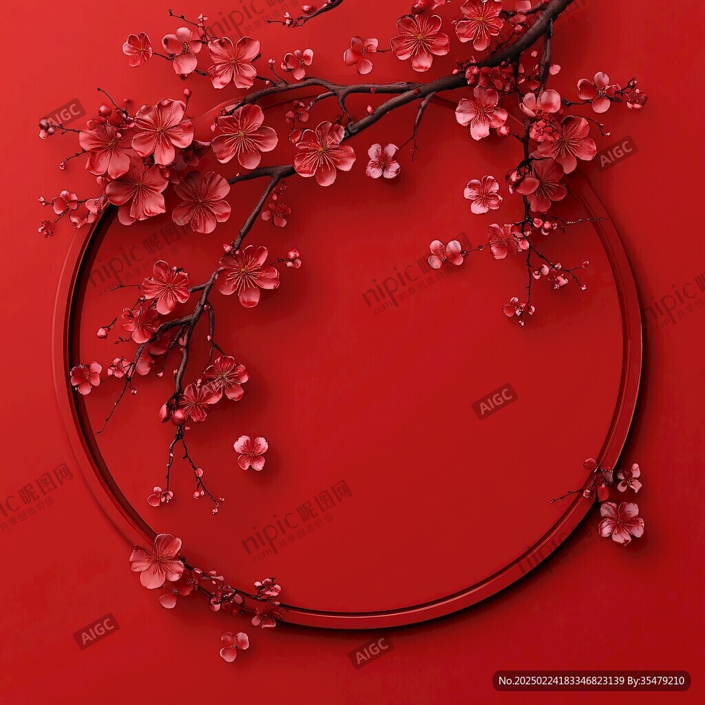 红底梅花