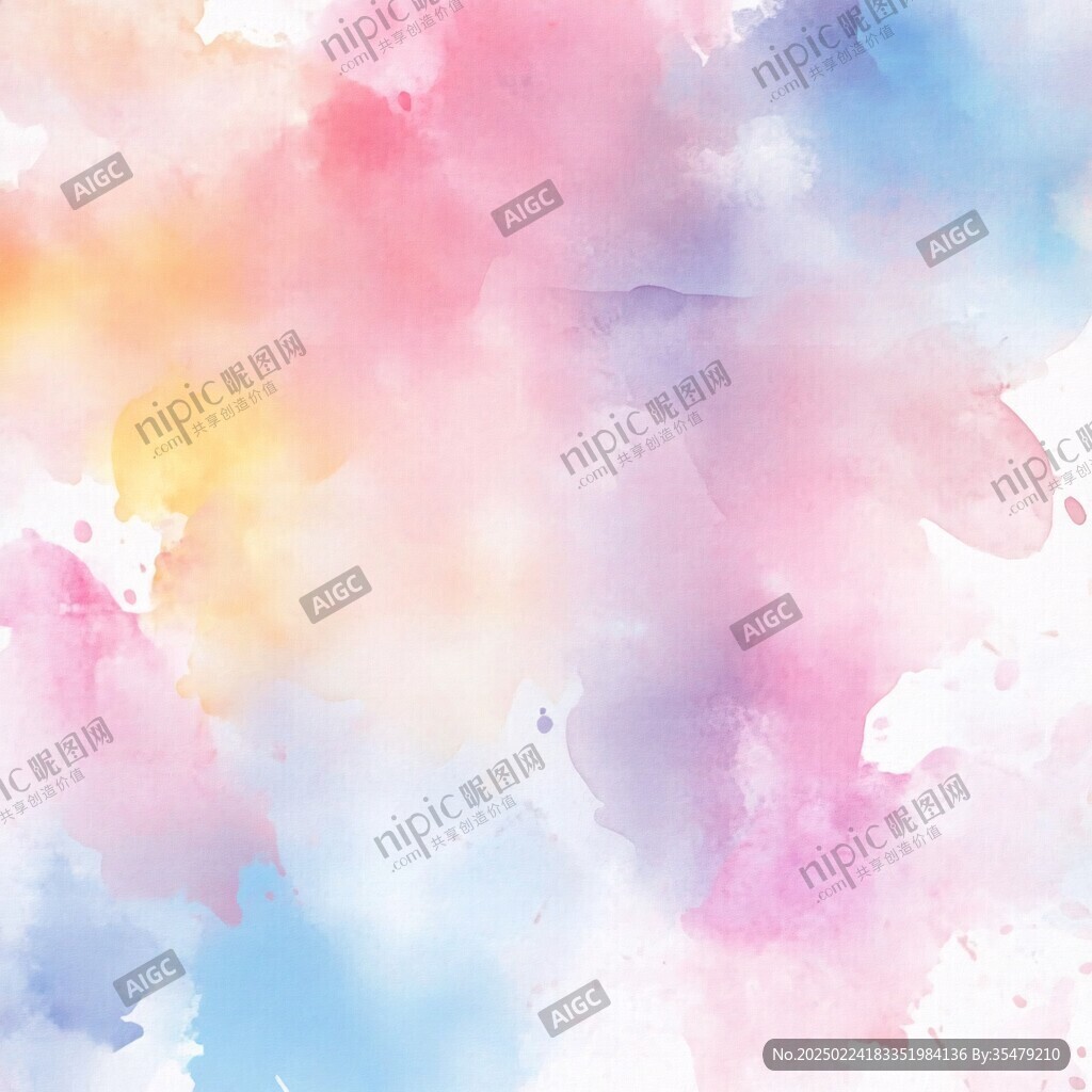 淡彩效果水彩底图