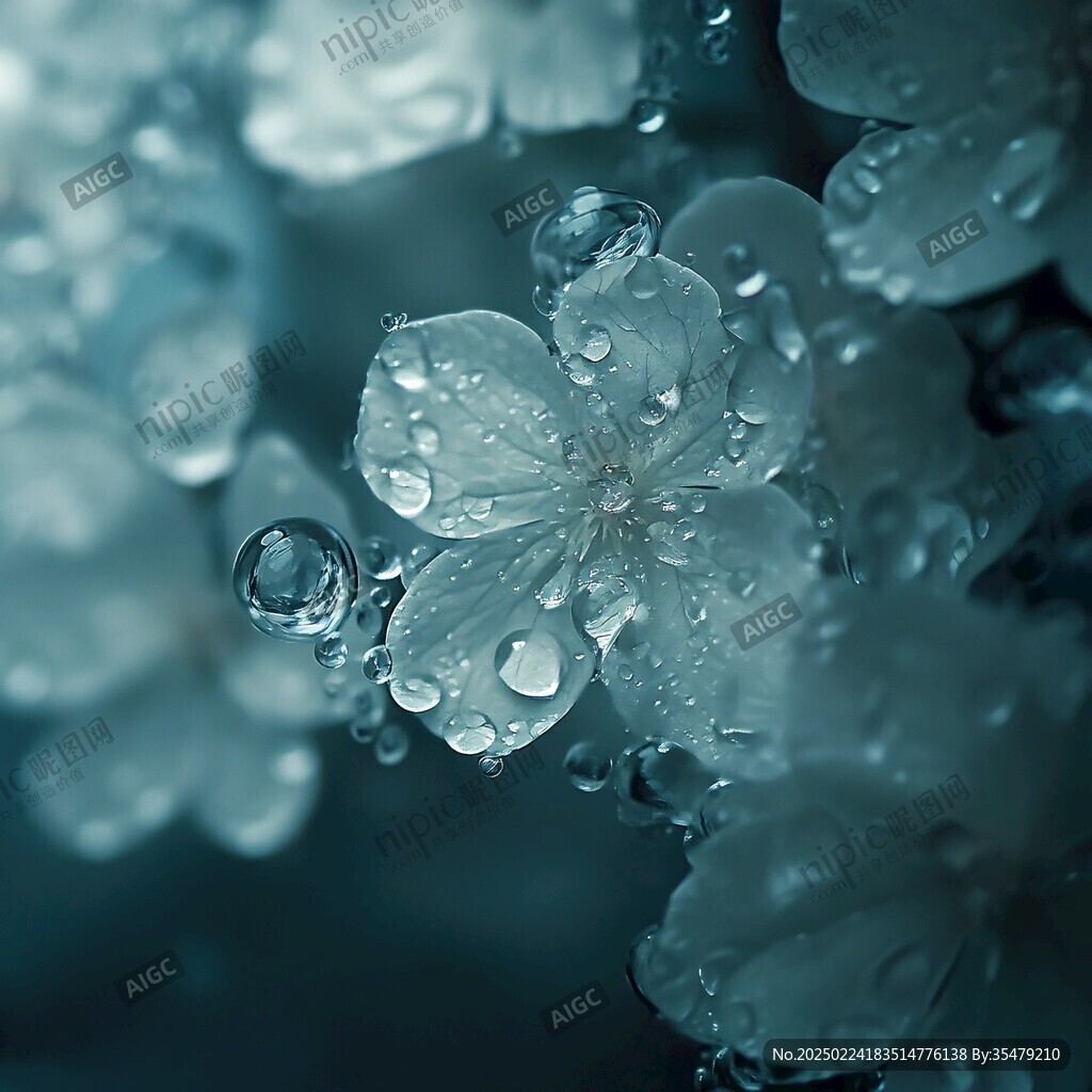 鲜花水珠