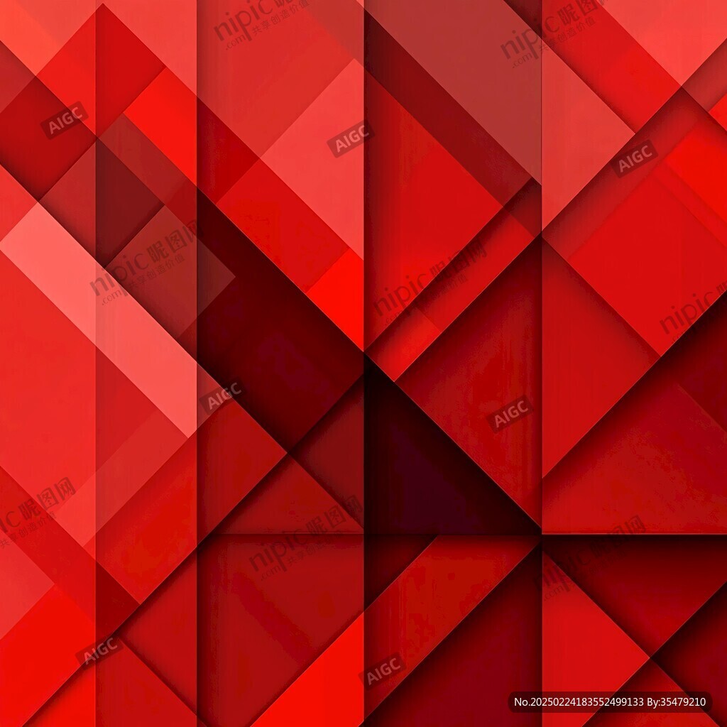 红色立体几何底纹