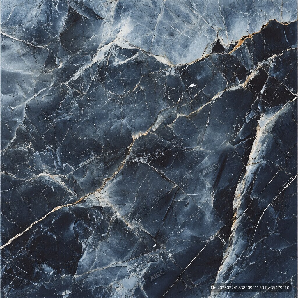 蓝色透光大理石装饰画