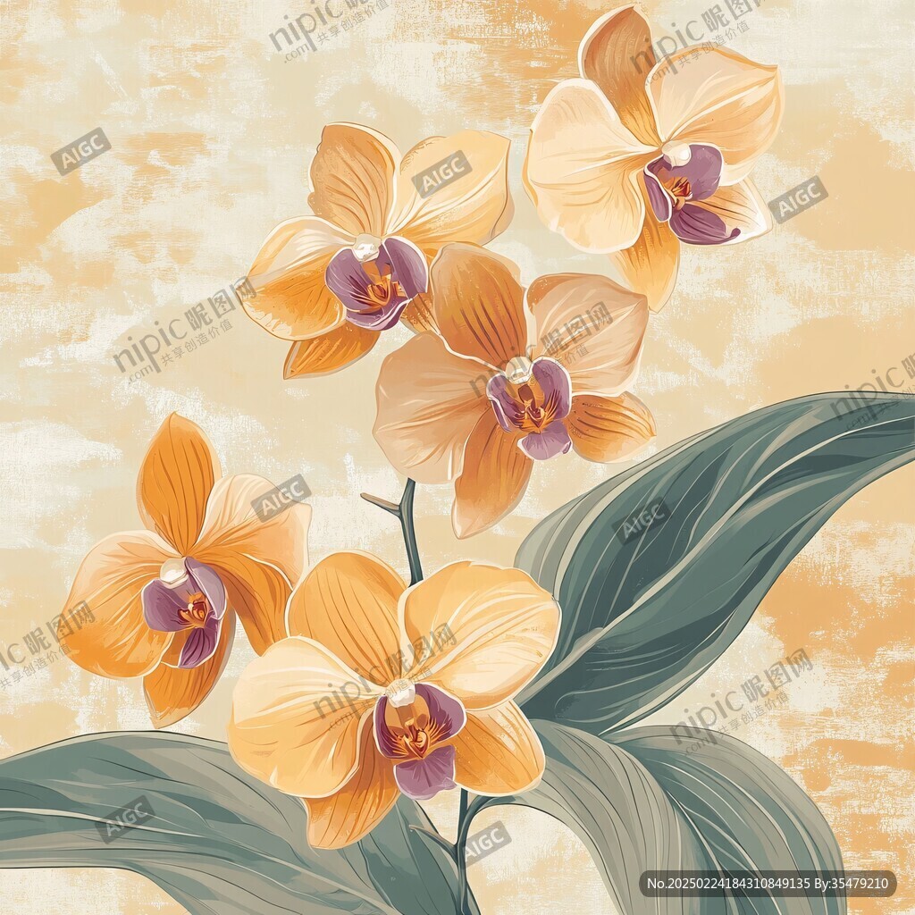 兰花壁画