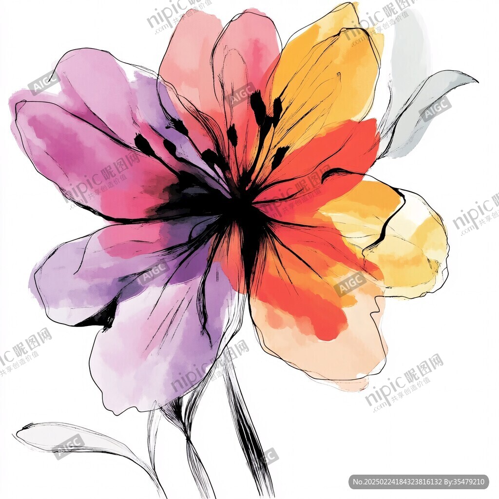 手绘花朵手绘装饰画
