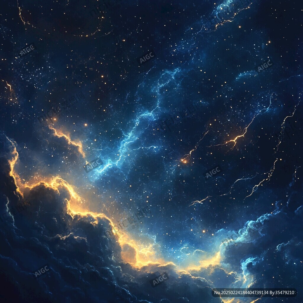 夜晚云彩星星
