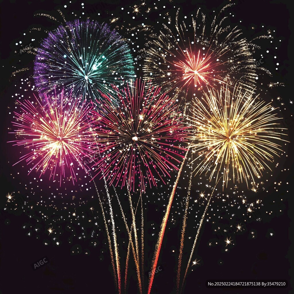 缤纷色彩璀璨烟火烟花