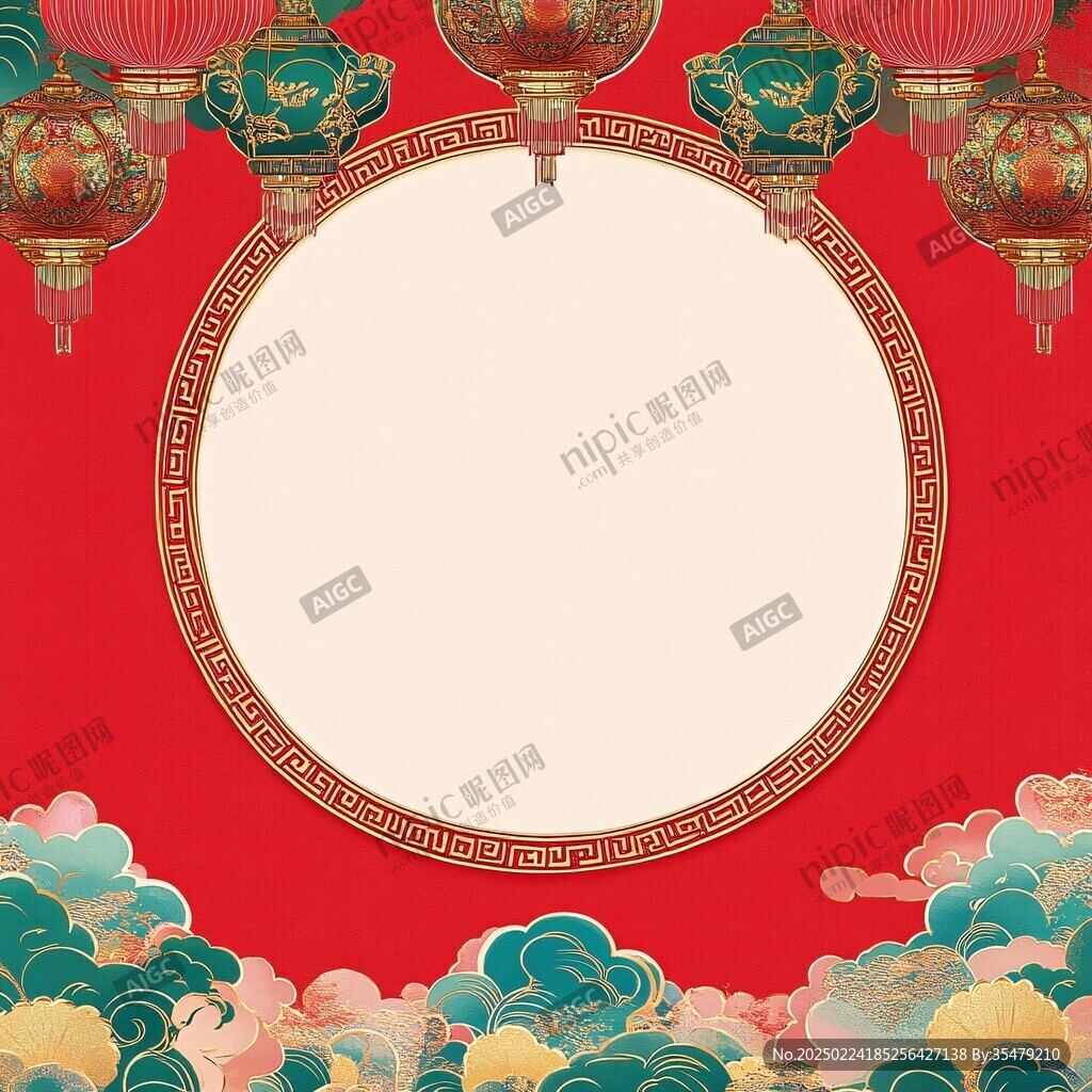 元宵节中式合影框