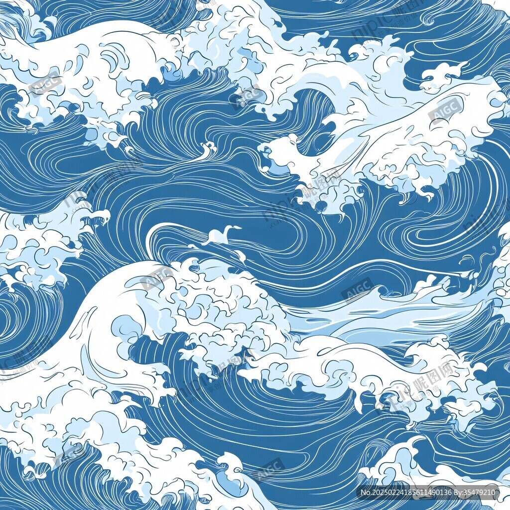 浪涛翻滚包装底纹