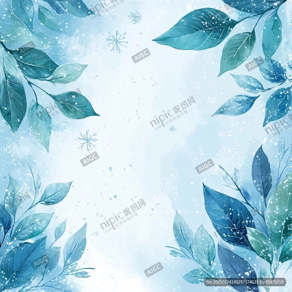 雪叶背景图