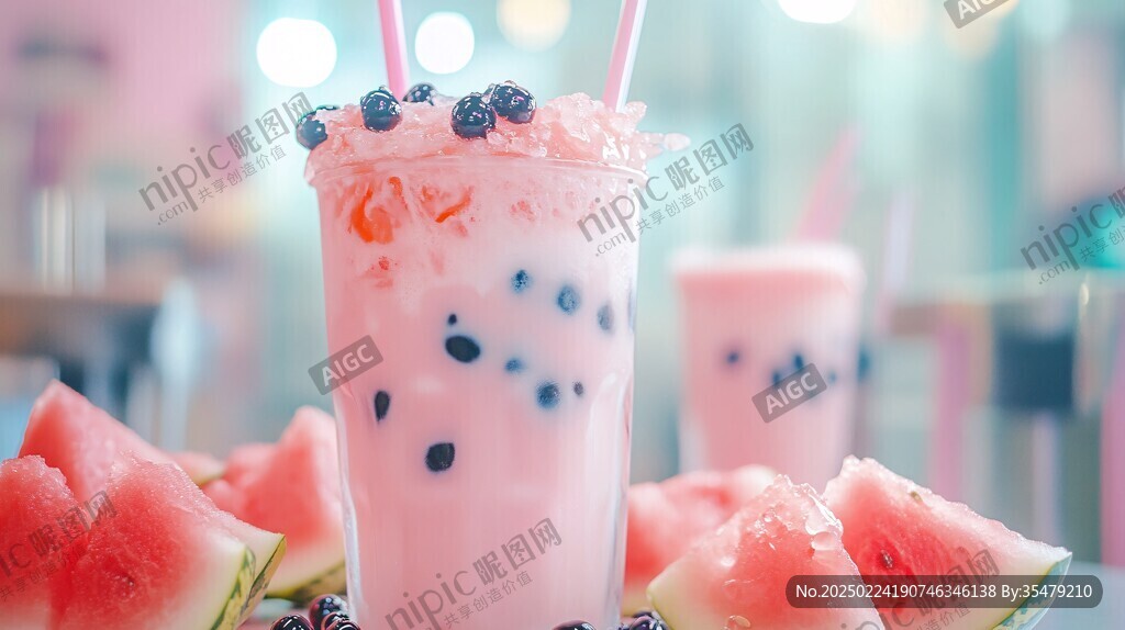 西瓜奶茶网红产品