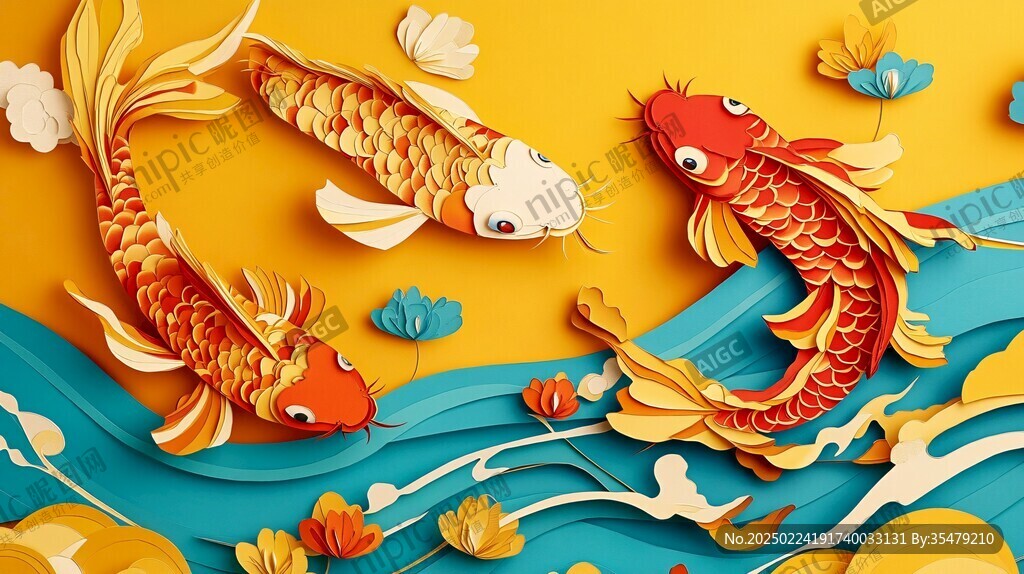 锦鲤月饼插画