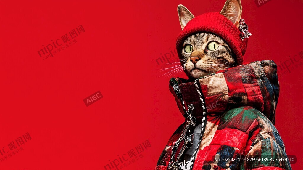 穿夹克的猫