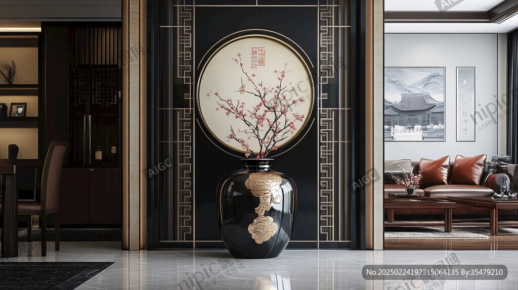 中式端景