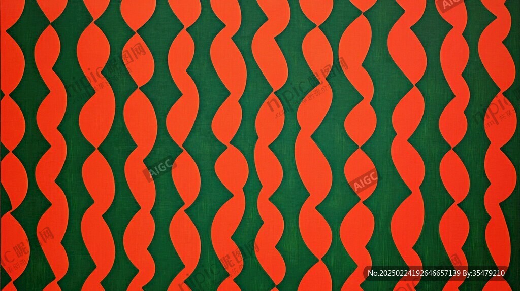 红色波浪纹