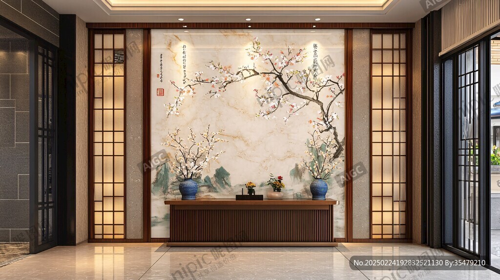 迎客松酒店客厅背景