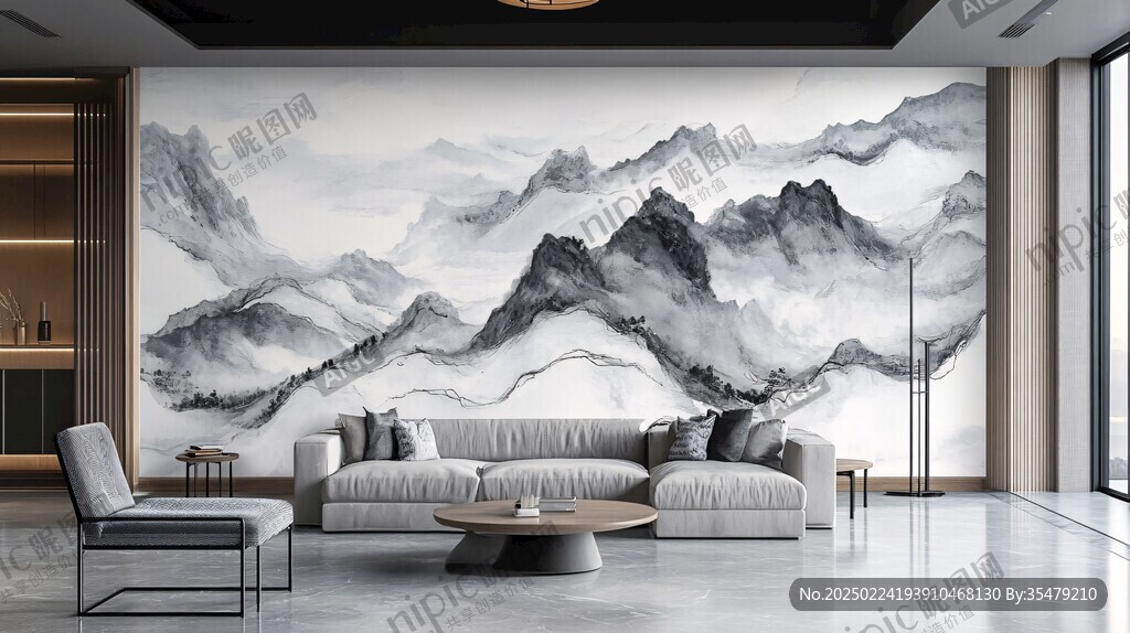 山水壁纸壁画墙纸