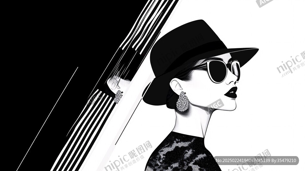 美女潮流插画