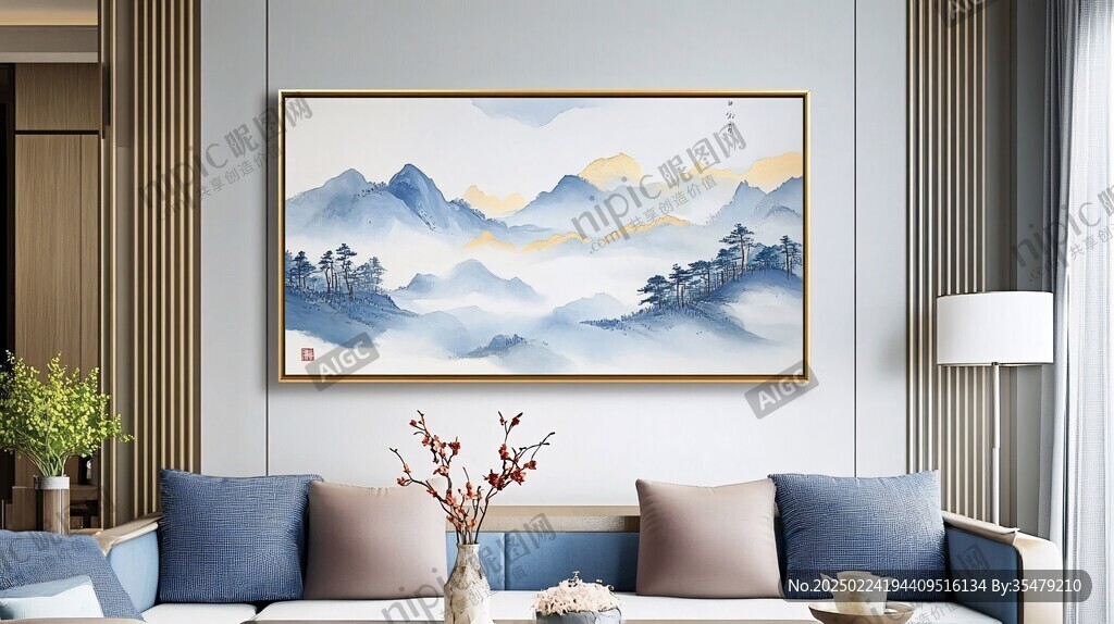 软装靠山画