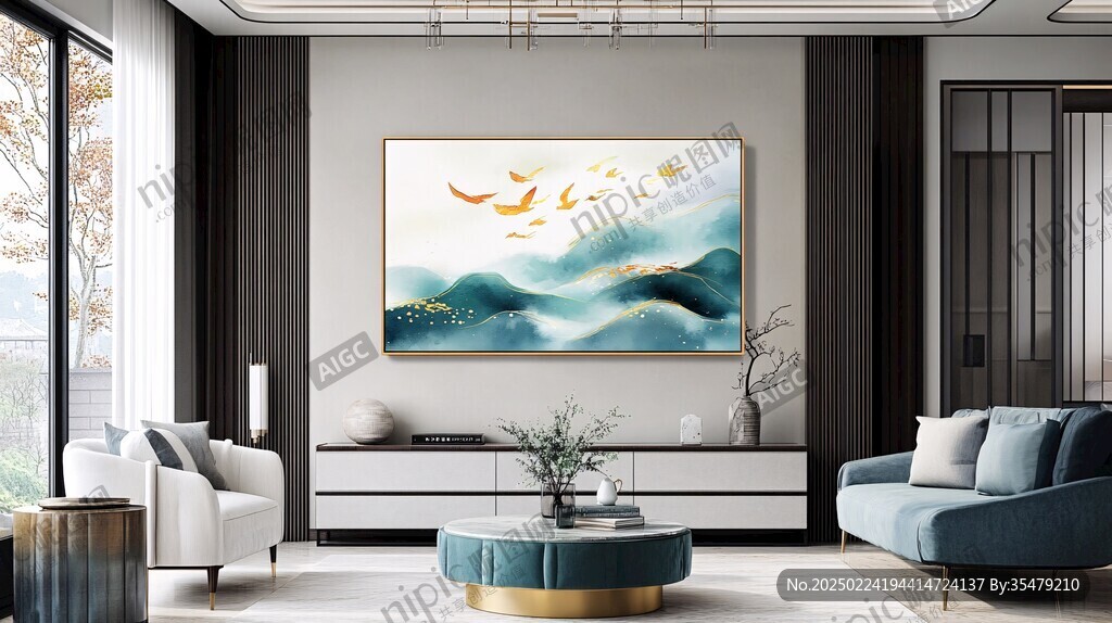 轻奢客厅壁画