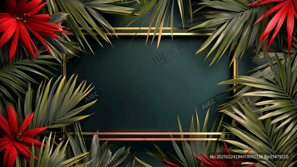 热带植物边框