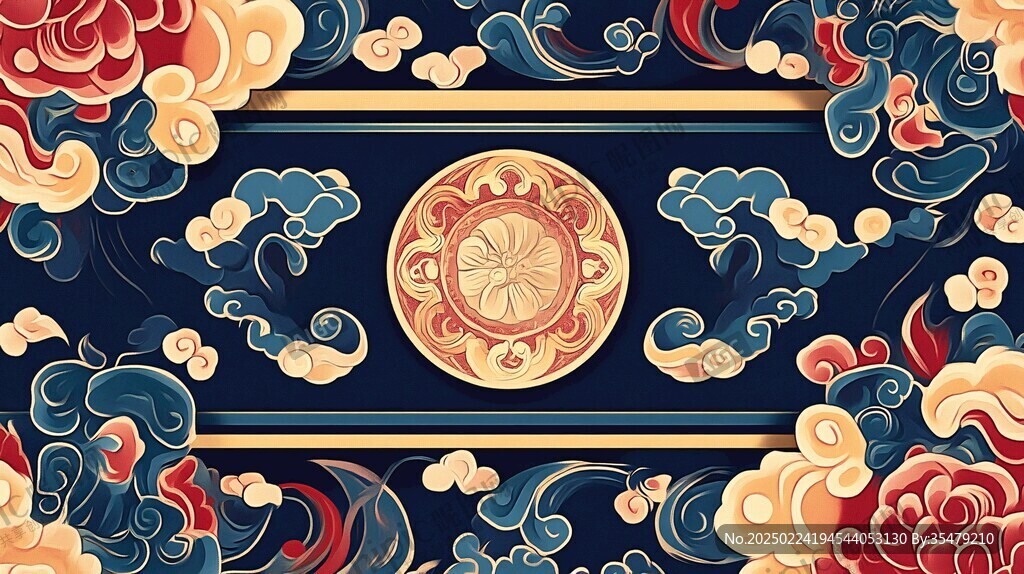 吉祥喜气海水江崖纹