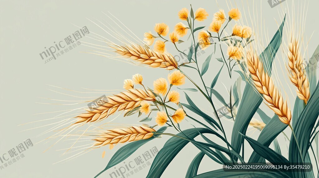 手绘莜麦插画