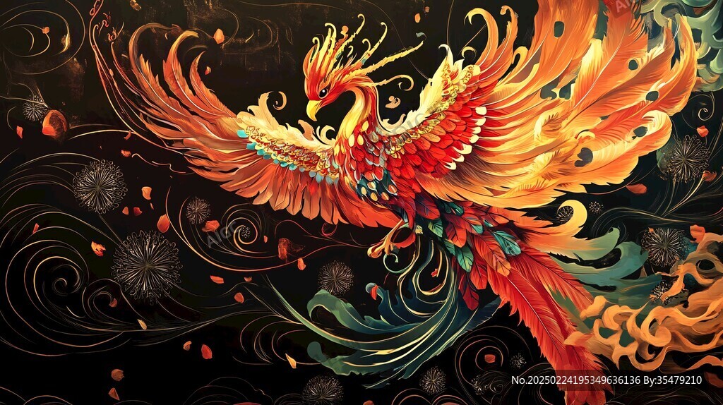 凤凰朱雀插画