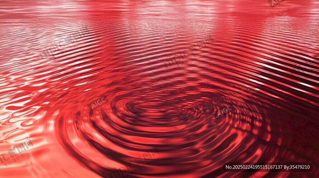 红色水波纹