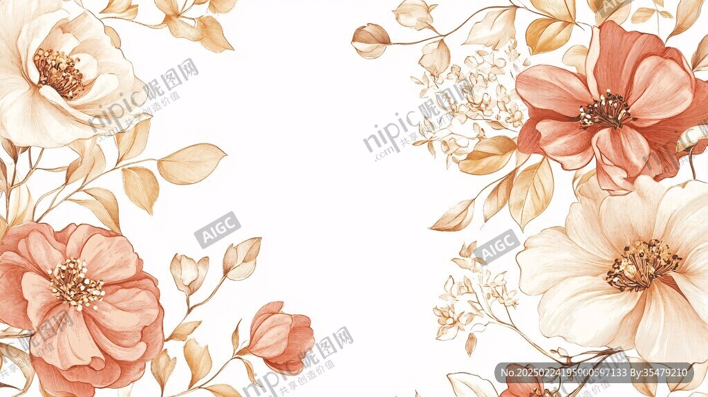 欧式手绘花卉