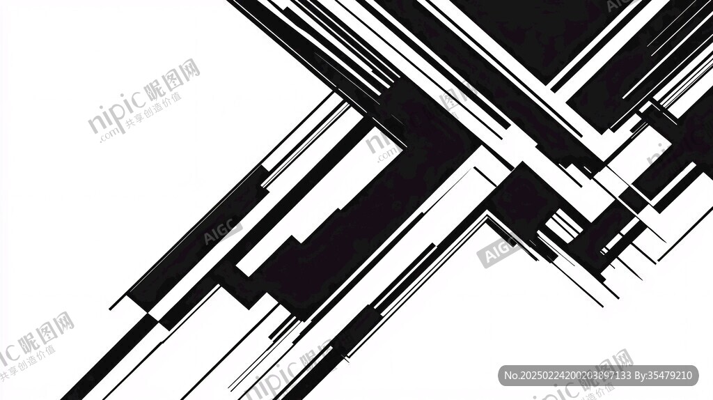 黑白动感线条