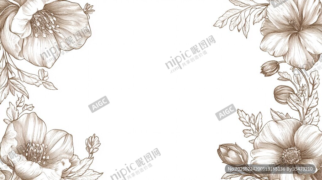 手绘花朵边框