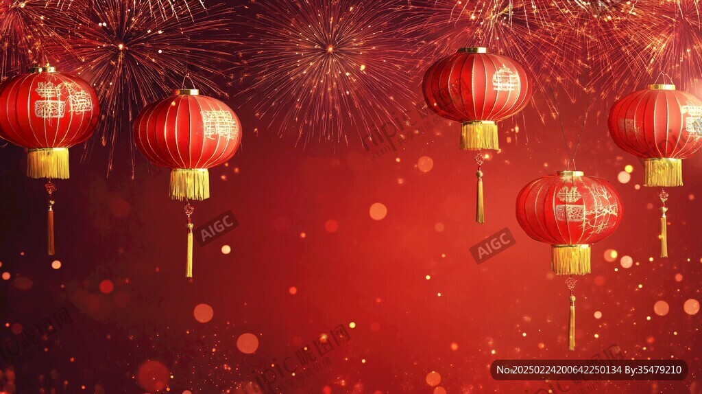 喜庆场景灯笼密布