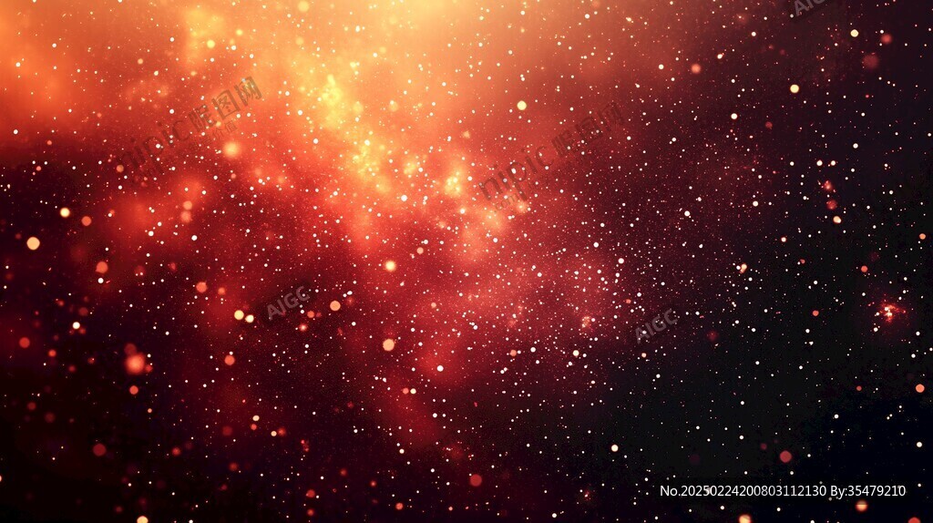 红色梦幻星光点背景