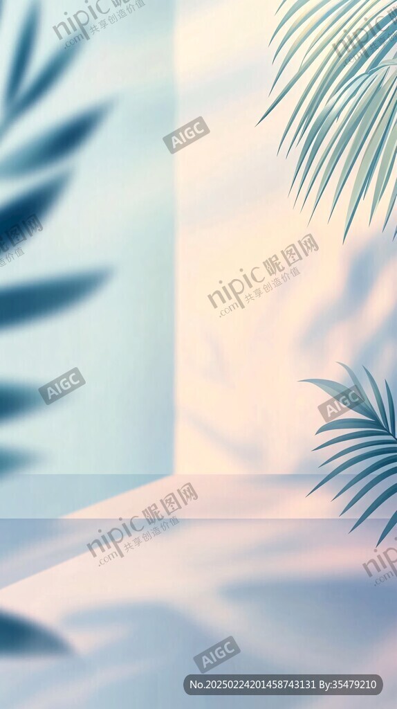 手绘夏季主题朦胧插画