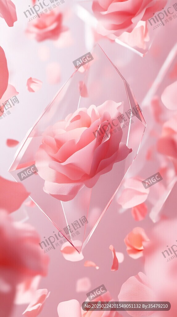 玫瑰红少女感梦幻背景
