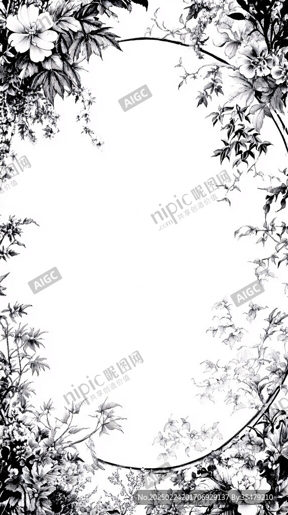 黑白梅兰竹菊
