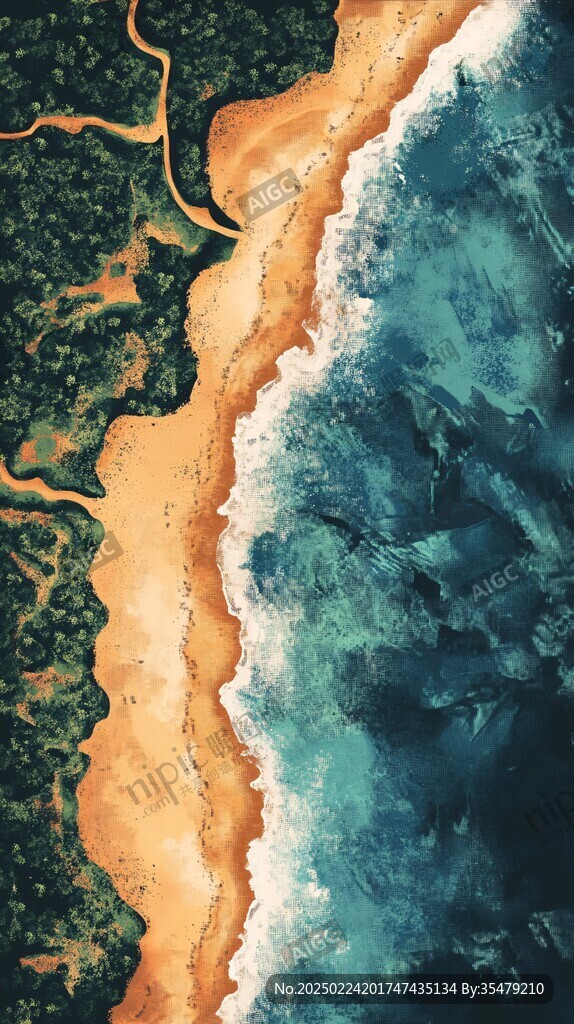 俯拍岛屿海湾海滩