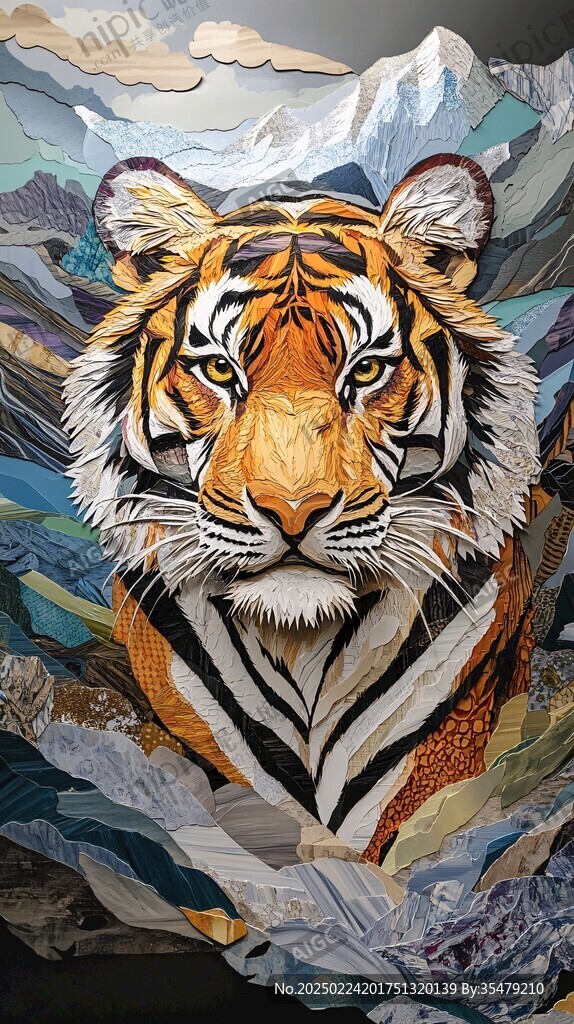 猛虎出山插画