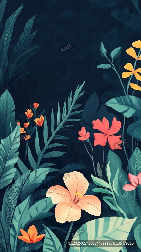 植物背景扁平插画